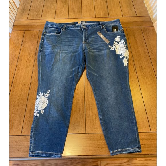 Kut from the Kloth Denim - Kut From The Kloth Janet Ankle Skinny Embroidered Jeans 24W NWT